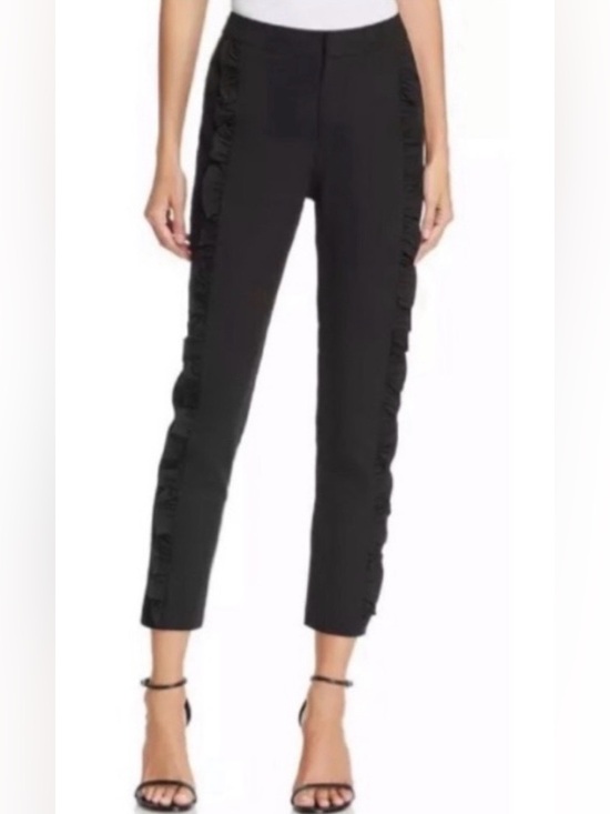 Pants - Cynthia Rowley Ruffle accent dress pants Black Womens 8 Career Stretchy Staple